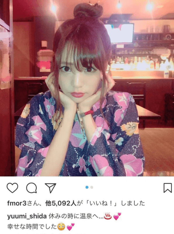 2017年5月15日に志田友美さんが「温泉に行ってきた」と投稿したInstagram