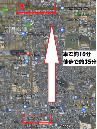 西矢椛の練習パークの場所は中学校の近く