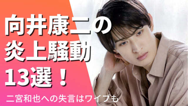 向井康二の炎上騒動13選！二宮和也への失言やMステのワイプ芸も徹底調査